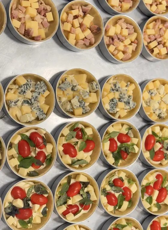 Produção de quiches em lote